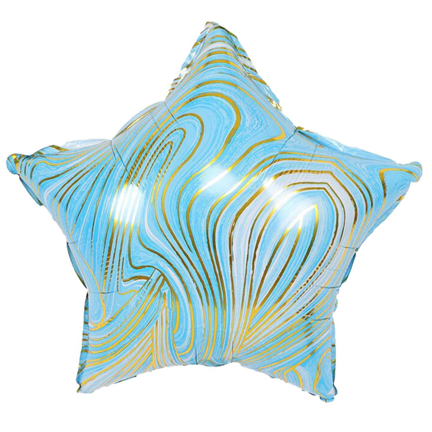 18 inch Agate Star - Blue & Gold Foil Mylar Balloon - Party Supplies ...