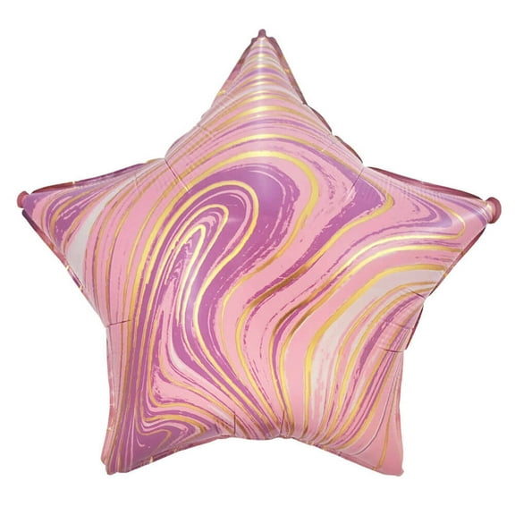 18 inch Agate Star - Lavender & Gold Foil Mylar Balloon - Party Supplies Decorations