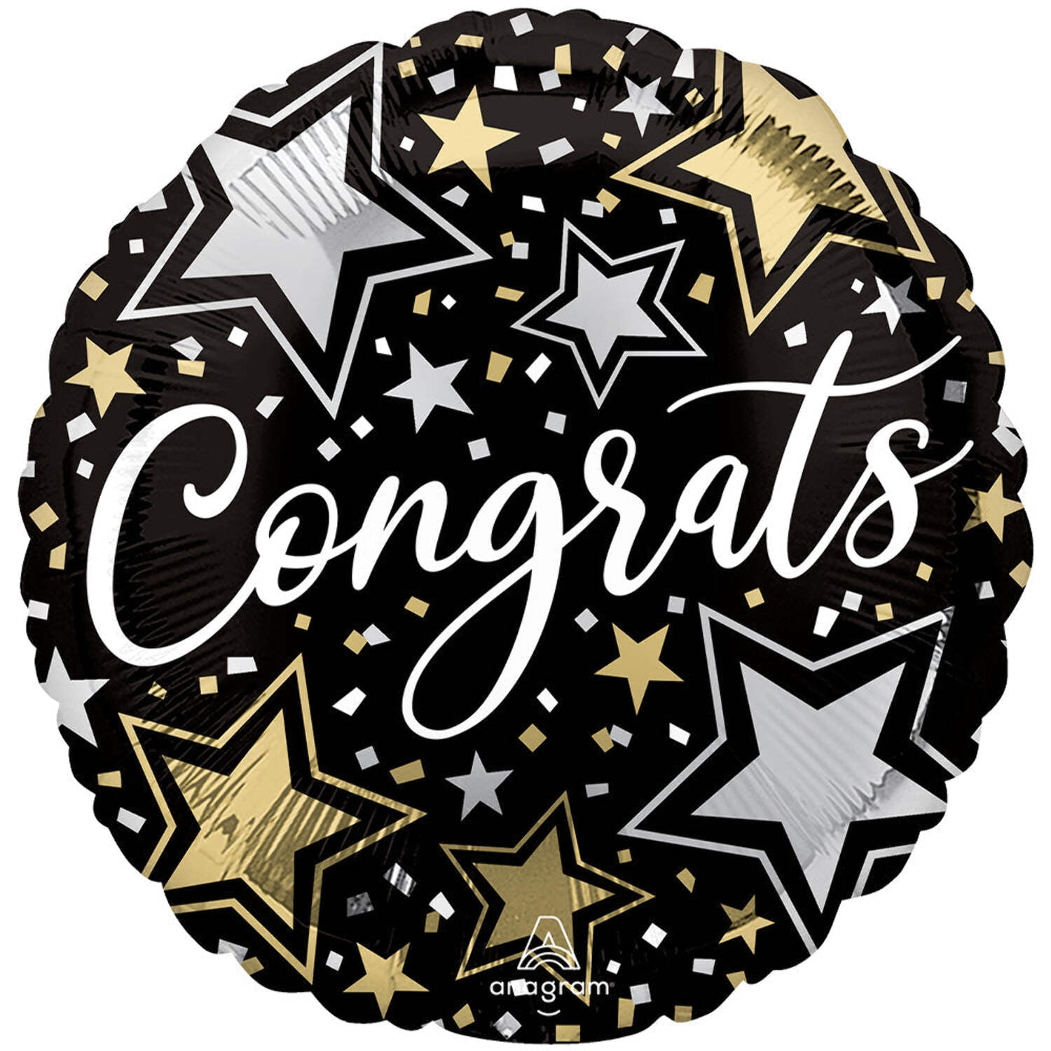 18 inch Anagram Congrats Stars Foil Mylar Balloon Party Supplies