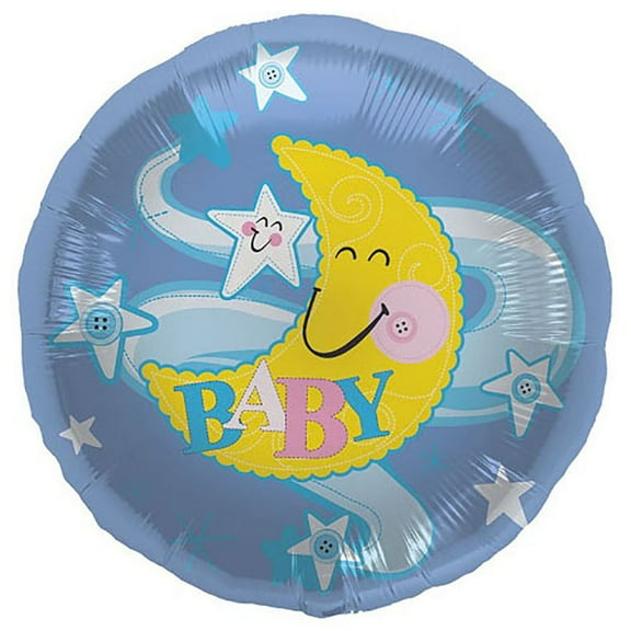 18 inch Baby Moon Stars Foil Mylar Balloon - Party Supplies Decorations