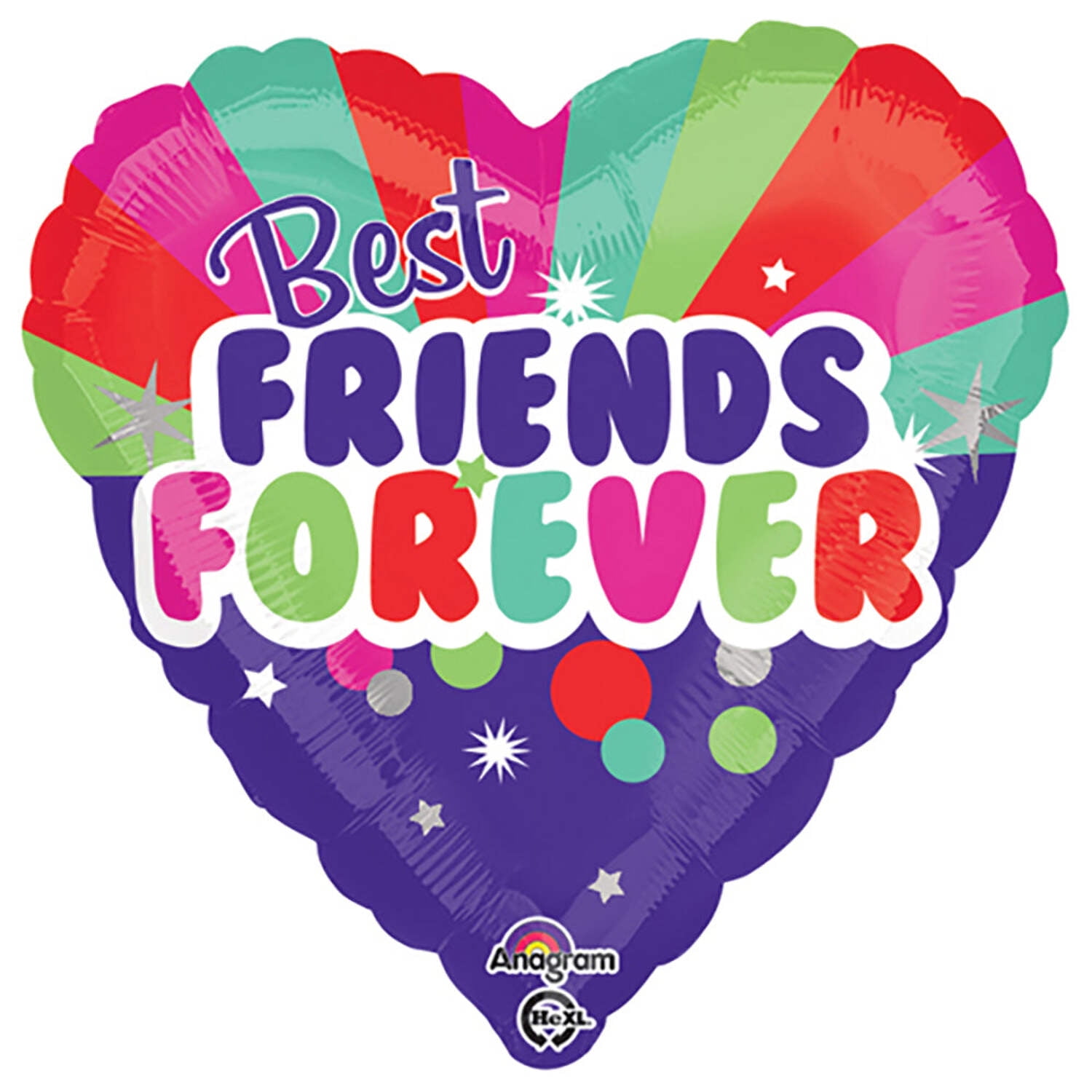 18 inch Best Friends Forever Foil Mylar Balloon - Party Supplies  Decorations - Walmart.com, image size:1500x1500