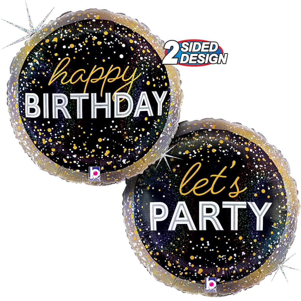 18 inch Betallic Happy Birthday Metallic Party Foil Mylar Balloon ...