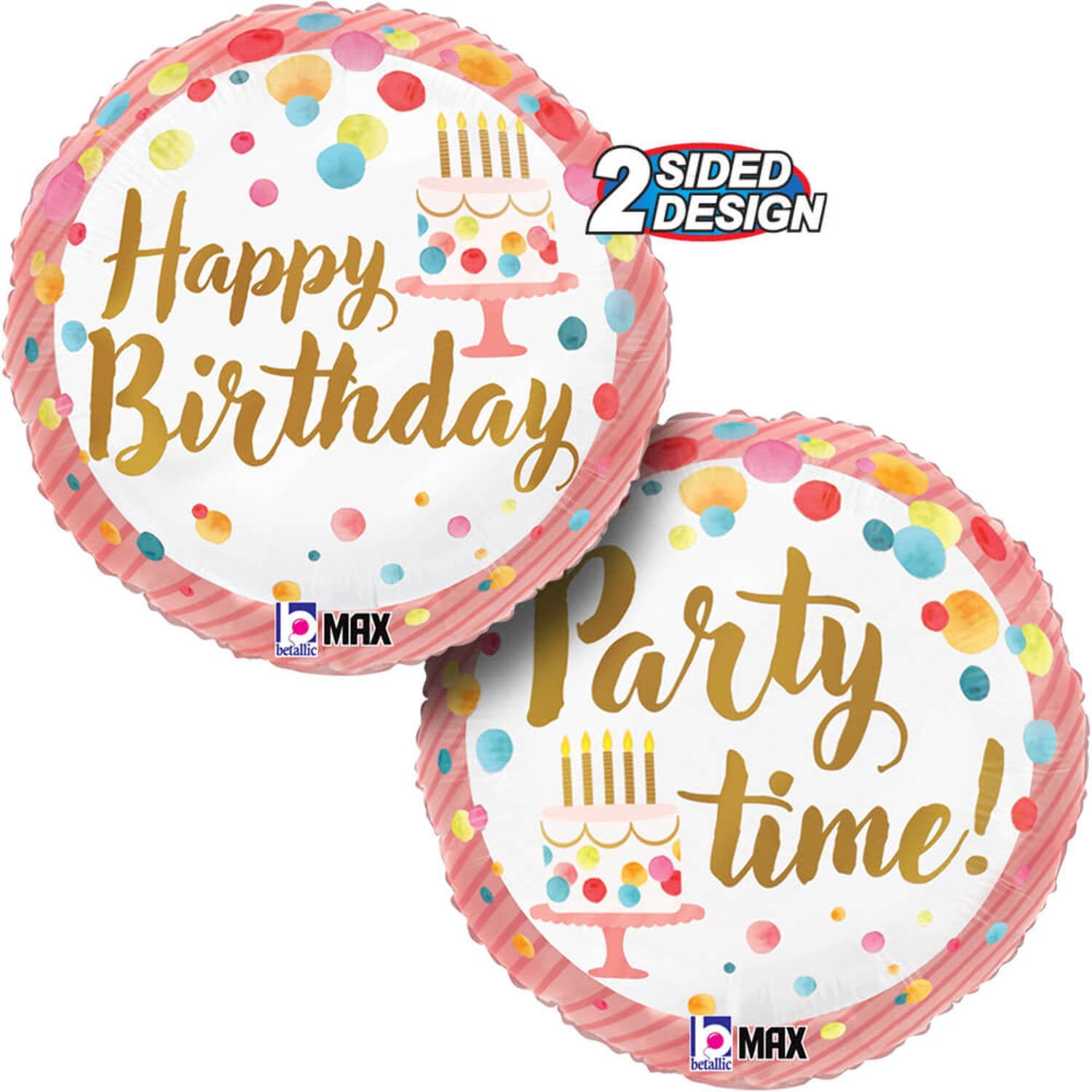 18 inch Betallic Happy Birthday Satin Pink Party Foil Mylar Balloon ...