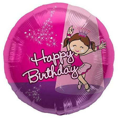 18 inch Birthday Ballerina Spotlight Foil Mylar Balloon - Party Supplies Decorations