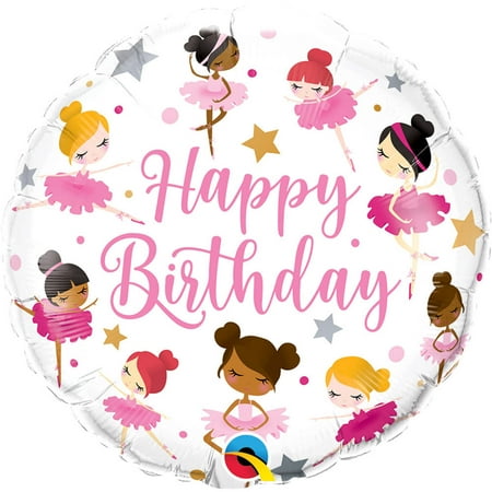 18 inch Birthday Ballerinas Qualatex Foil Mylar Balloon - Party Supplies Decorations