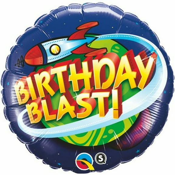 18 inch Birthday Blast Rocket Foil Mylar Balloon - Party Supplies Decorations