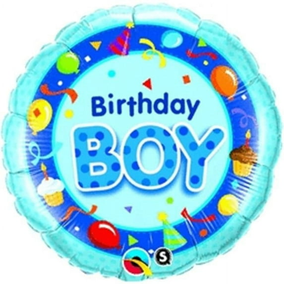 18 inch Birthday Boy - Blue Qualatex Foil Mylar Balloon - Party Supplies Decorations