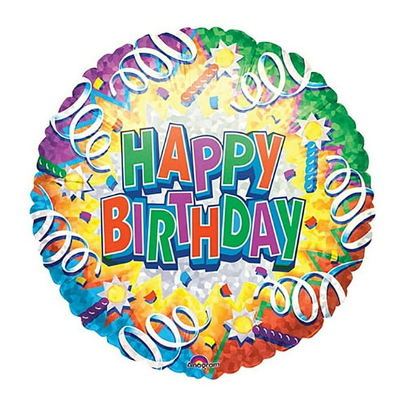 18 inch Birthday Explosion Foil Mylar Balloon - Party Supplies Decorations