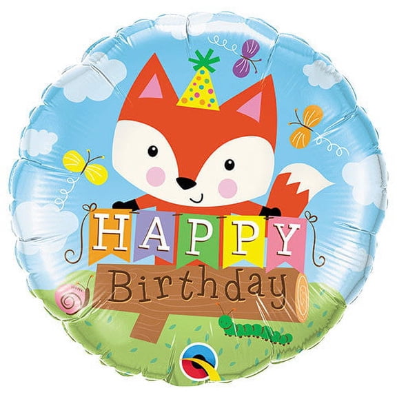 18 inch Birthday Party Fox Foil Mylar Balloon - Party Supplies Decorations