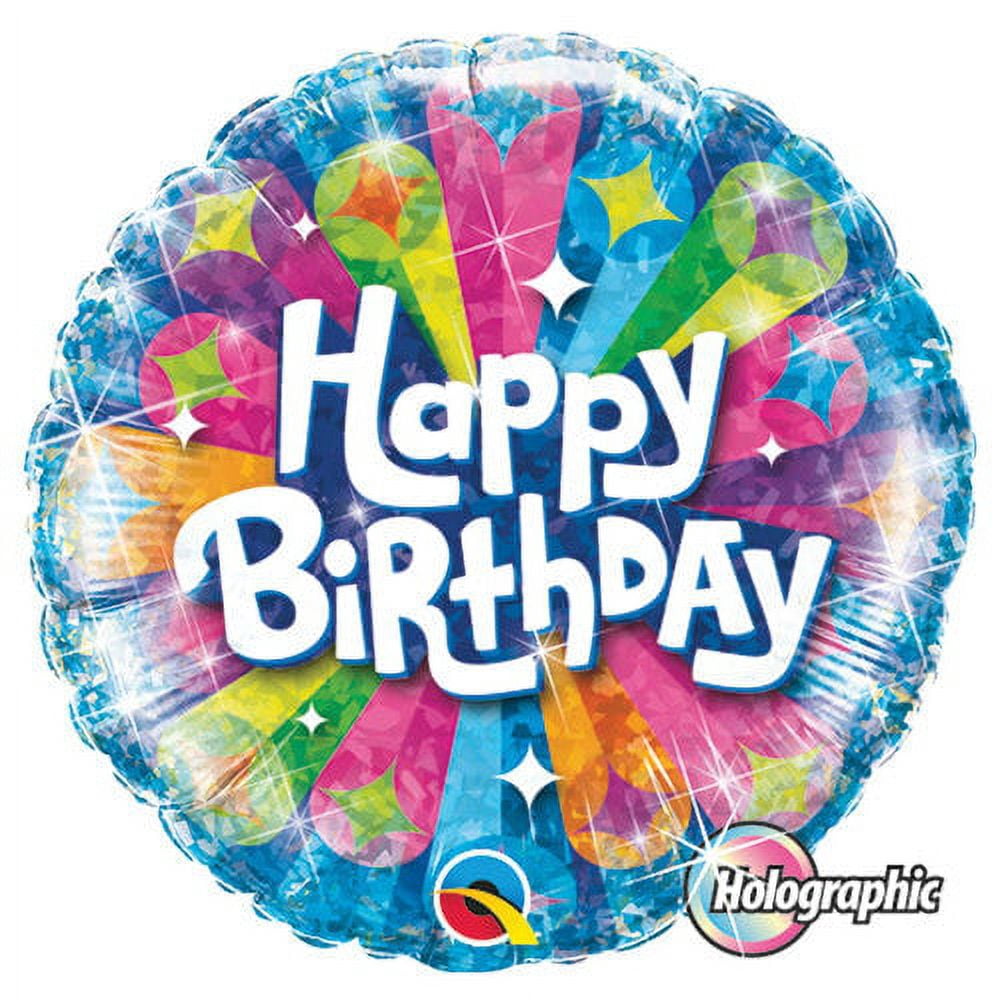 18 inch Birthday Radiance - Blue Foil Mylar Balloon - Party Supplies ...