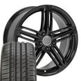 thumbnail image 1 of OE Wheels AU12 18 Inch Rims and Tires Fit RS6 Style 5x112 18x8 Gloss Black - Hollander 58840 - iMove Gen 2 AS 245/40-18 (Set of 4), 1 of 5