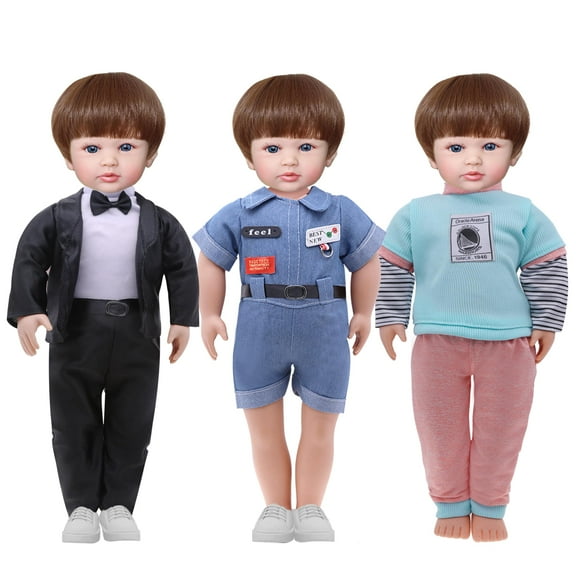 18-inch Boy Doll Clothes Accessories - 3 Set Doll Outfits Fashion Daily Costume Set Fits All 16-18 inch Dolls