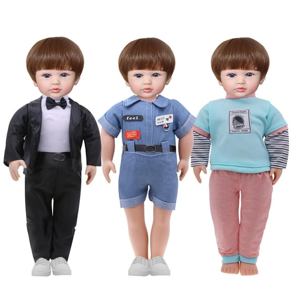 18-inch Boy Doll Clothes Accessories - 3 Set Doll Outfits Fashion Daily Costume Set Fits All 16-18 inch Dolls