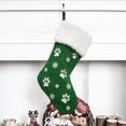 thumbnail image 1 of 18-inch Christmas Stockings Embroidered Dog Paw Snowflakes Xmas Plush Stockings Pet Christmas Stocking Christmas Hanging Ornaments Decorations for Holiday Festive (Green), 1 of 6