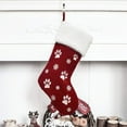 thumbnail image 1 of 18-inch Christmas Stockings Embroidered Dog Paw Snowflakes Xmas Plush Stockings Pet Christmas Stocking Christmas Hanging Ornaments Decorations for Holiday Festive (Red), 1 of 7