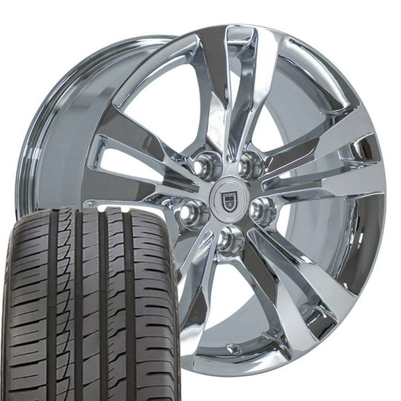 OE Wheels CA15 18 Inch Rims and Tires Fit CTS Style 5x115 18x8.5 Chrome - Hollander 4717 - iMove Gen 2 AS 245/40-18 (Set of 4)