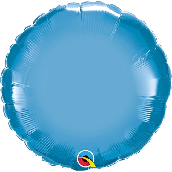 18 inch Circle - Chrome Blue Qualatex Foil Mylar Balloon - Party Supplies Decorations