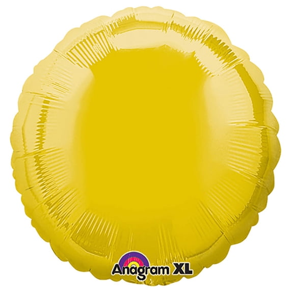18 inch Circle - Lite Metallic Gold Foil Mylar Balloon - Party Supplies Decorations