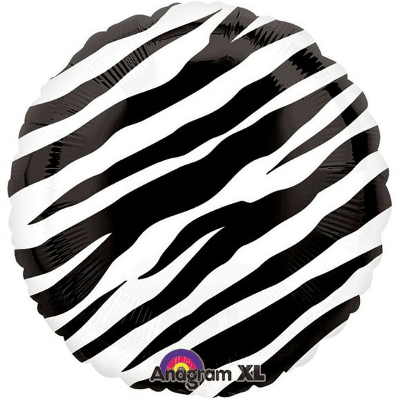 18 inch Circle - Zebra Anagram Foil Mylar Balloon - Party Supplies Decorations