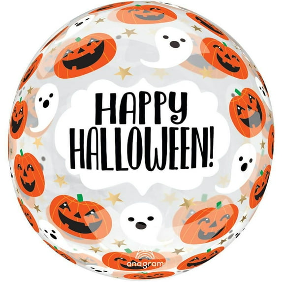 18 inch Clearz Fun & Spooky Pumpkins & Ghosts Anagram Plastic Balloons - Party Supplies Decorations