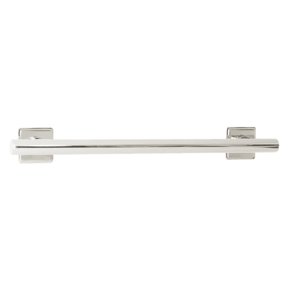18-inch Coronado Designer Straight Bathroom Shower Grab Bar with Decorative Square Flanges, Polished