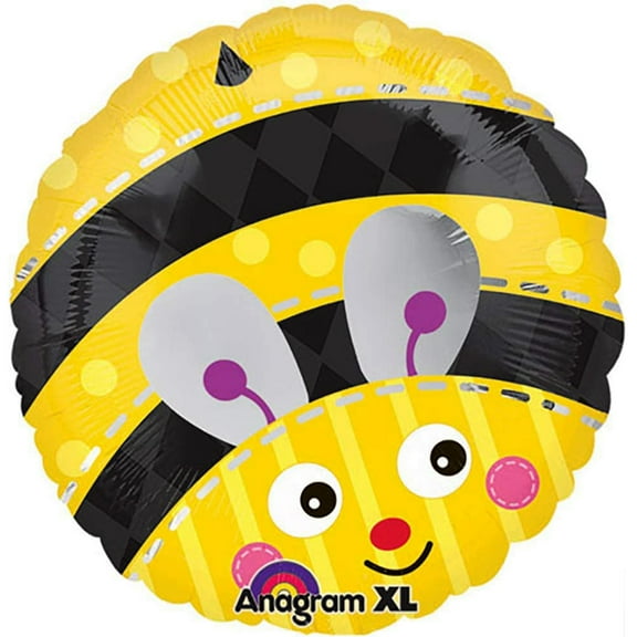 18 inch Cute Bumble Bee Anagram Foil Mylar Balloon - Party Supplies Decorations