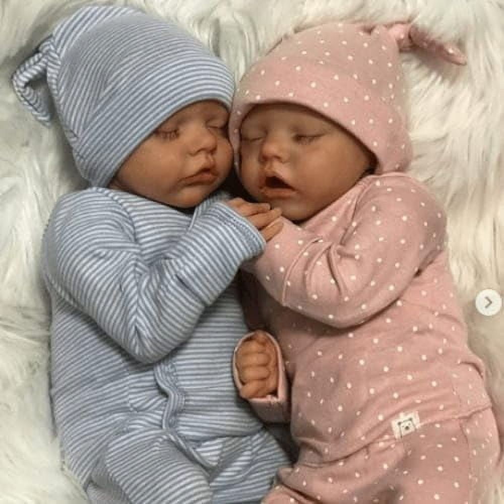18 Inch Cute Real Life Sleeping Reborn Baby Dolls Twins Girl And Boy 