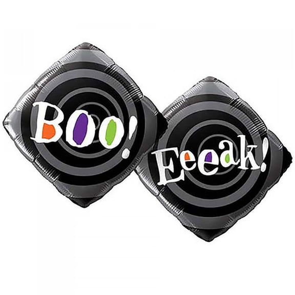 18 inch Diamond Boo! Eeeak! Qualatex Foil Mylar Balloon - Party Supplies Decorations