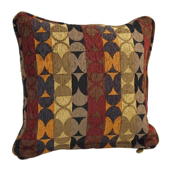 18-inch Double-corded Patterned Jacquard Chenille Square Throw Pillow with Insert 9810-CD-S1-JCH-CO-37