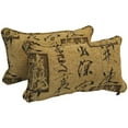 thumbnail image 1 of Blazing Needles 9811-CD-S2-JCH-CO-38 18 in. Double-Corded Patterned Jacquard Chenille Rectangular Throw Pillows with Inserts, Calligraphy - Set of 2, 1 of 1