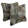 thumbnail image 1 of 18-inch Double-corded Patterned Tapestry Square Throw Pillows with Inserts (Set of 2) - Japanese Gardens, 1 of 1