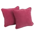 thumbnail image 1 of Blazing Needles 18-inch Double-corded Solid Microsuede Square Throw Pillows (Set of 2), 1 of 3