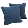 thumbnail image 1 of 18-inch Double-corded Solid Microsuede Square Throw Pillows with Inserts (Set of 2) - Indigo, 1 of 3