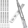 thumbnail image 1 of 18 inch Drawer Slides 4 Pairs (8pcs) Soft Self Close Full Extension Ball Bearing Drawer Slides 3 fold Full Stretch Side Mount Drawer Slides 100 LB Capacity Drawer Slide 18" Silver, 1 of 11