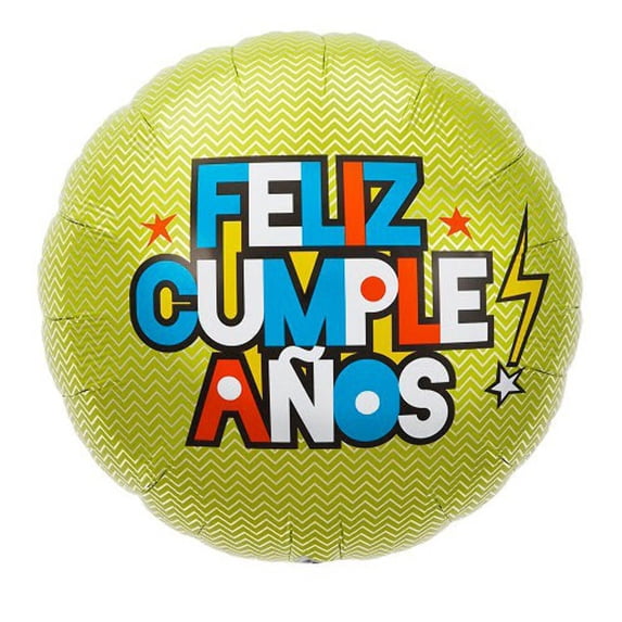 18 inch Feliz Cumpleanos Bolight Foil Mylar Balloon - Party Supplies Decorations