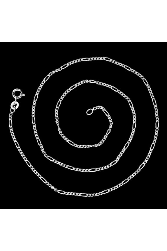 18 inch Figaro Style Chain 925 Sterling Silver Jewelry DGC1019