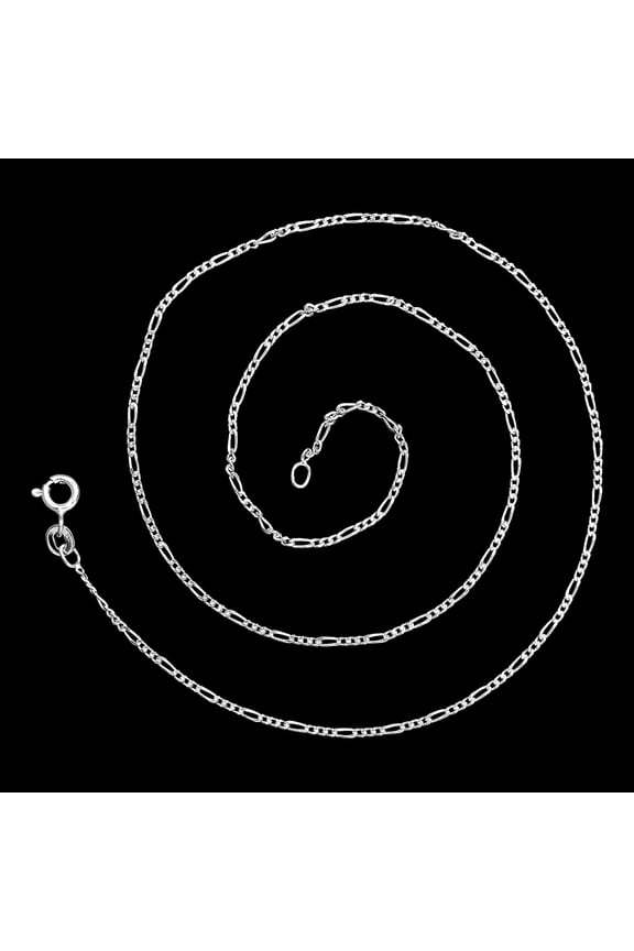 18 inch Figaro Style Chain 925 Sterling Silver Jewelry DGC1042