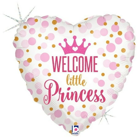 18 inch Glitter Baby Princess Betallic Foil Mylar Balloon - Party Supplies Decorations