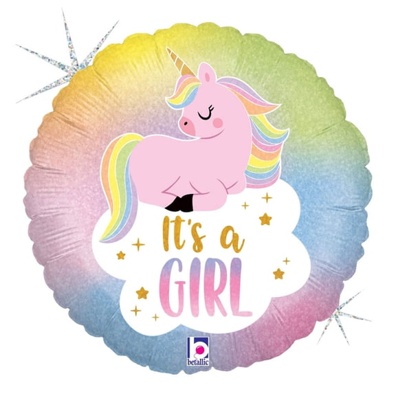 18 inch Glitter Pastel Unicorn Baby Foil Mylar Balloon - Party Supplies Decorations