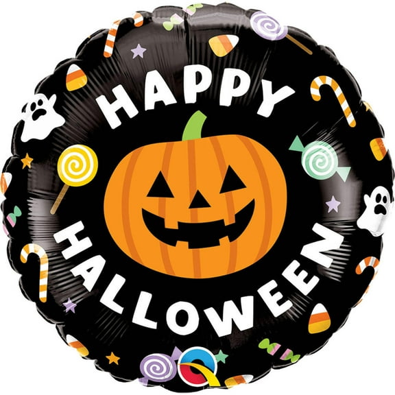 18 inch Halloween Jack & Candies Qualatex Foil Mylar Balloon - Party Supplies Decorations