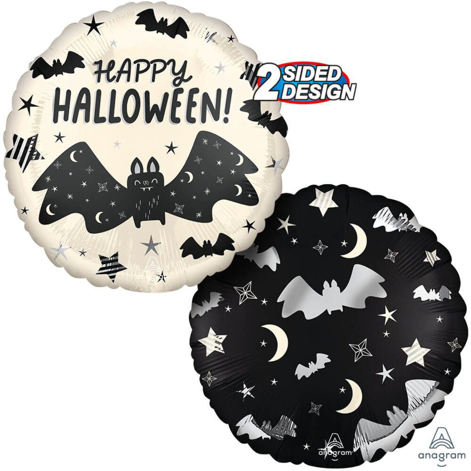 18 inch Halloween Satin Bat Attack Anagram Foil Mylar Balloon - Party ...