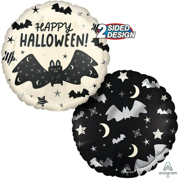 18 inch Halloween Satin Bat Attack Anagram Foil Mylar Balloon - Party Supplies Decorations