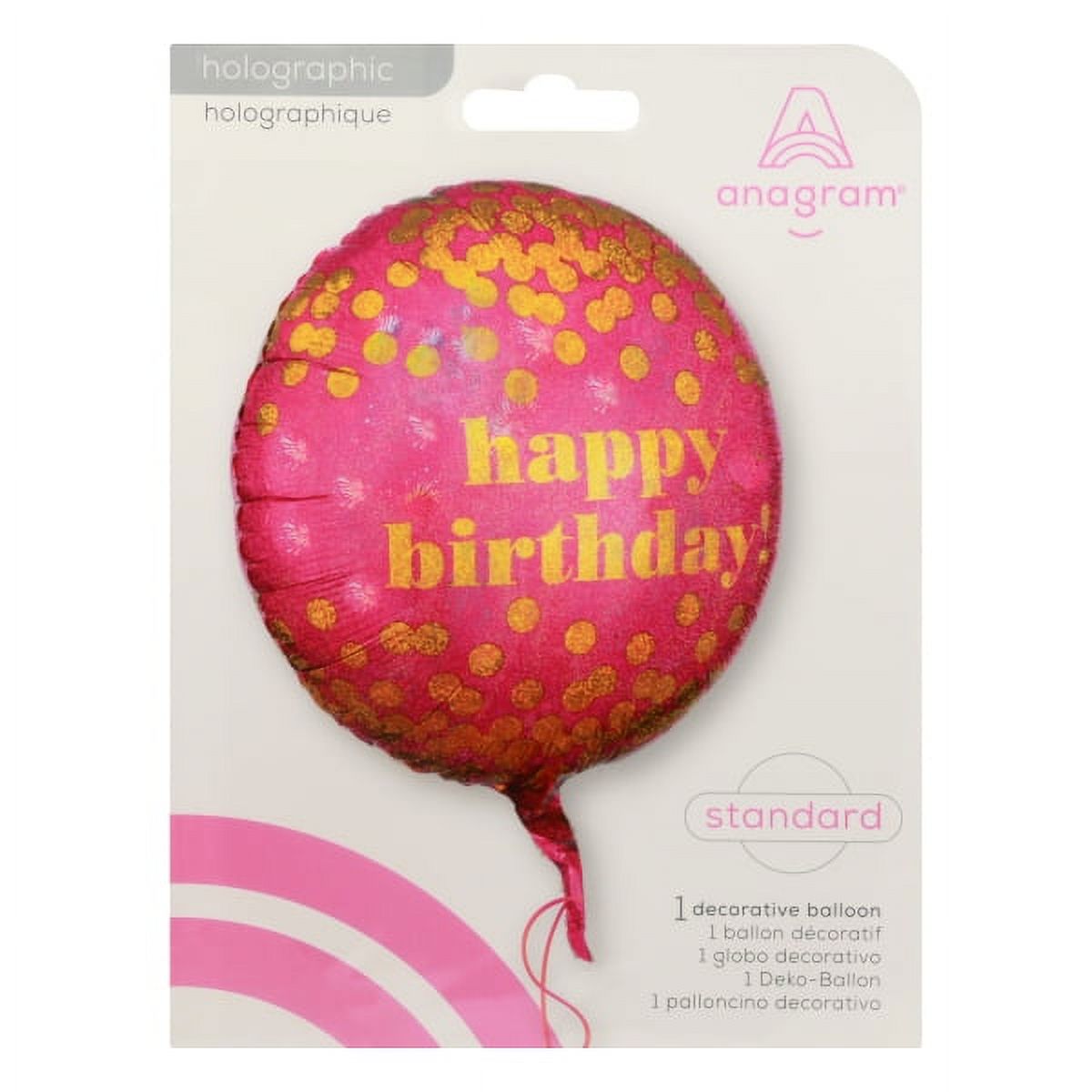 18 inch Happy Birthday Dotty Anagram Foil Mylar Balloon - Party ...