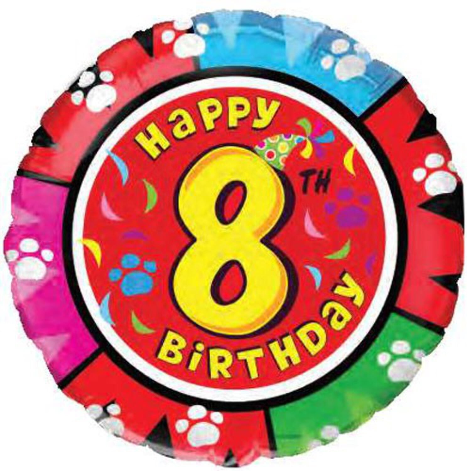 18 inch Happy Birthday - Eight Foil Mylar Balloon - Party Supplies ...