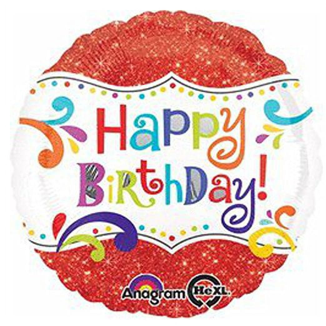 18 inch Happy Birthday Sparkle Anagram Foil Mylar Balloon - Party ...