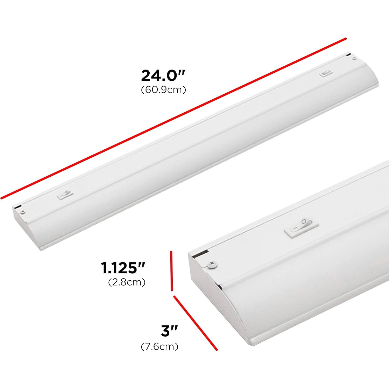 18 inch Hardwired Under Cabinet Lights, 3 Color Settings - 2700K/4000K/5000K - Warm White, Cool White, and Daylight, Under Cabinet Lighting, Dimmable Under Counter Lights for Kitchen
