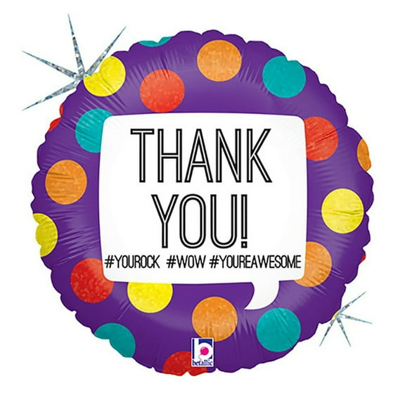 18 inch Hashtag Thank You Foil Mylar Balloon - Party Supplies Decorations