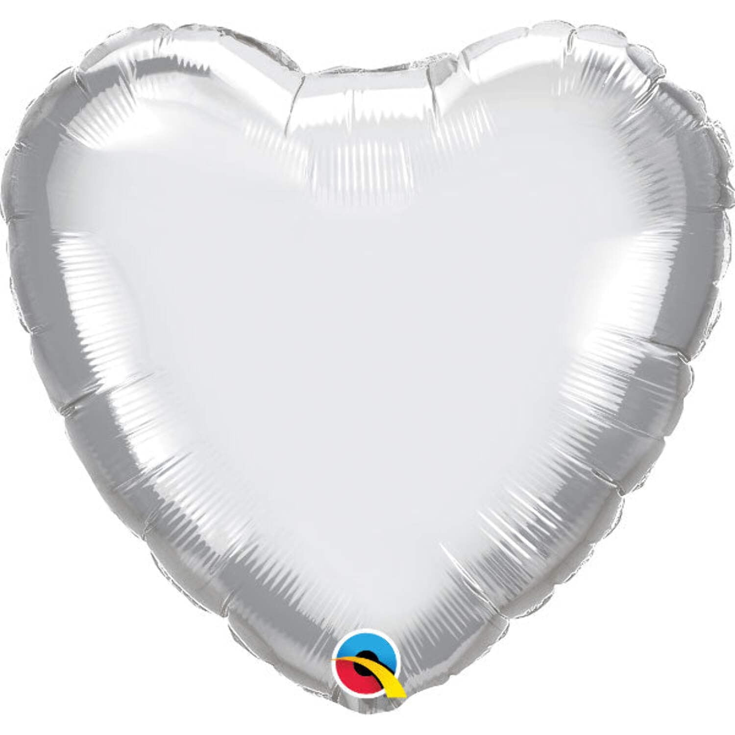18 inch Heart - Chrome Silver Qualatex Foil Mylar Balloon - Party ...