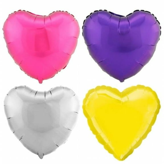 18 inch Heart - Metallic Fuchsia Anagram Foil Mylar Balloon - Party Supplies Decorations