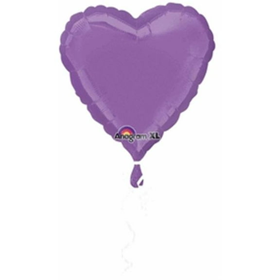 18 inch Heart - Spring Lilac Anagram Foil Mylar Balloon - Party Supplies Decorations
